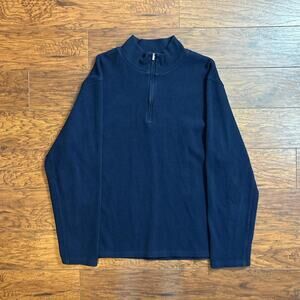 Calvin Klein Men's Navy Blue 100% Cotton 1/4 Zip Pullover Sweater Size XL